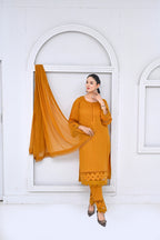 3 Piece Lawn-Cotton (Golden Aura)