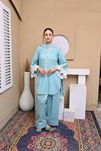 3 Piece Lawn-Cotton (Ocean Mist)