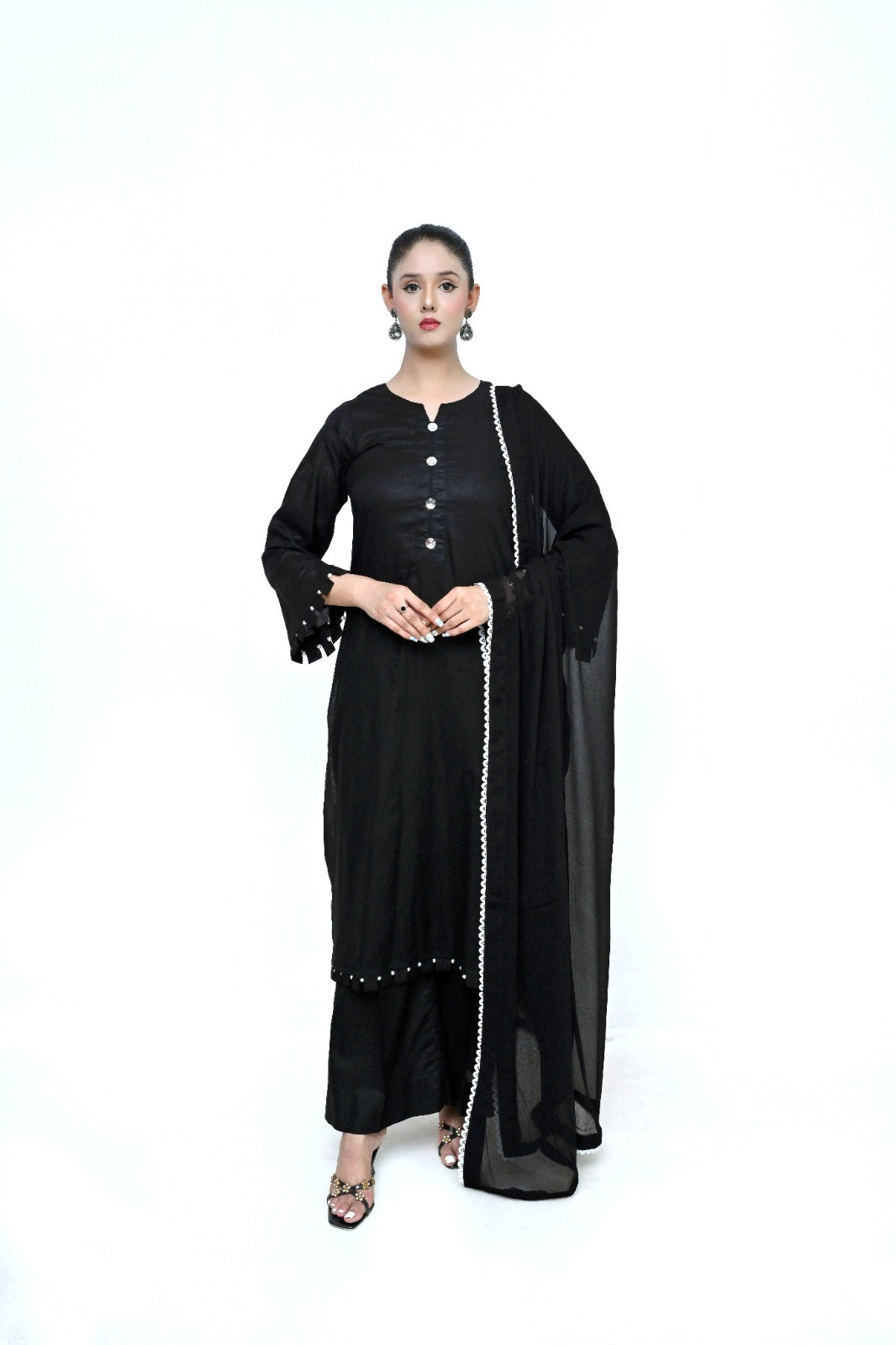 3 Piece Lawm-Cotton (Black Beauty)