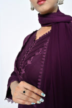 3 Piece Lawn-Cotton (Mystic Purple)
