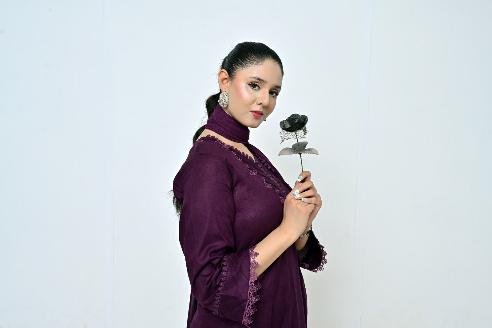 3 Piece Lawn-Cotton (Mystic Purple)