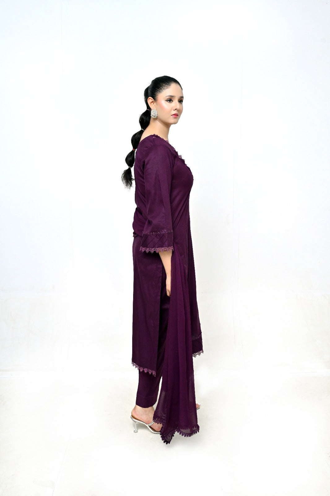 3 Piece Lawn-Cotton (Mystic Purple)