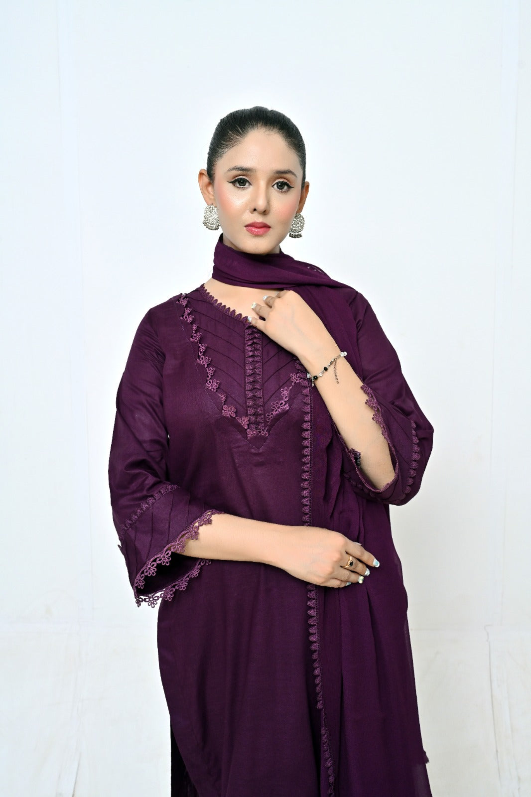 3 Piece Lawn-Cotton (Mystic Purple)