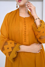 3 Piece Lawn-Cotton (Golden Aura)