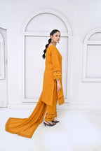 3 Piece Lawn-Cotton (Golden Aura)