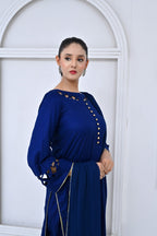 3 Piece Lawn-Cotton (Blue Moon)