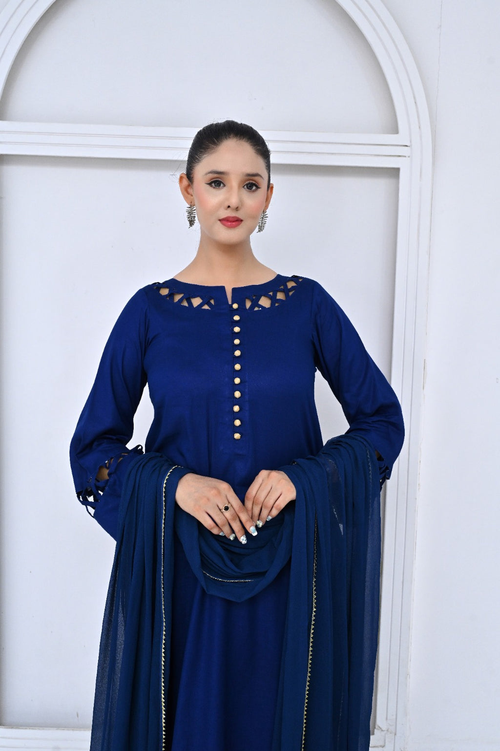 3 Piece Lawn-Cotton(Blue Moon)