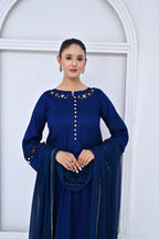 3 Piece Lawn-Cotton (Blue Moon)