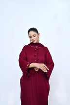 3 Piece Lawn-Cotton (Rose Red)