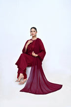 3 Piece Lawn-Cotton (Rose Red)