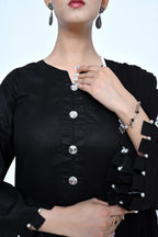 3 Piece Lawn-Cotton (Black Beauty)