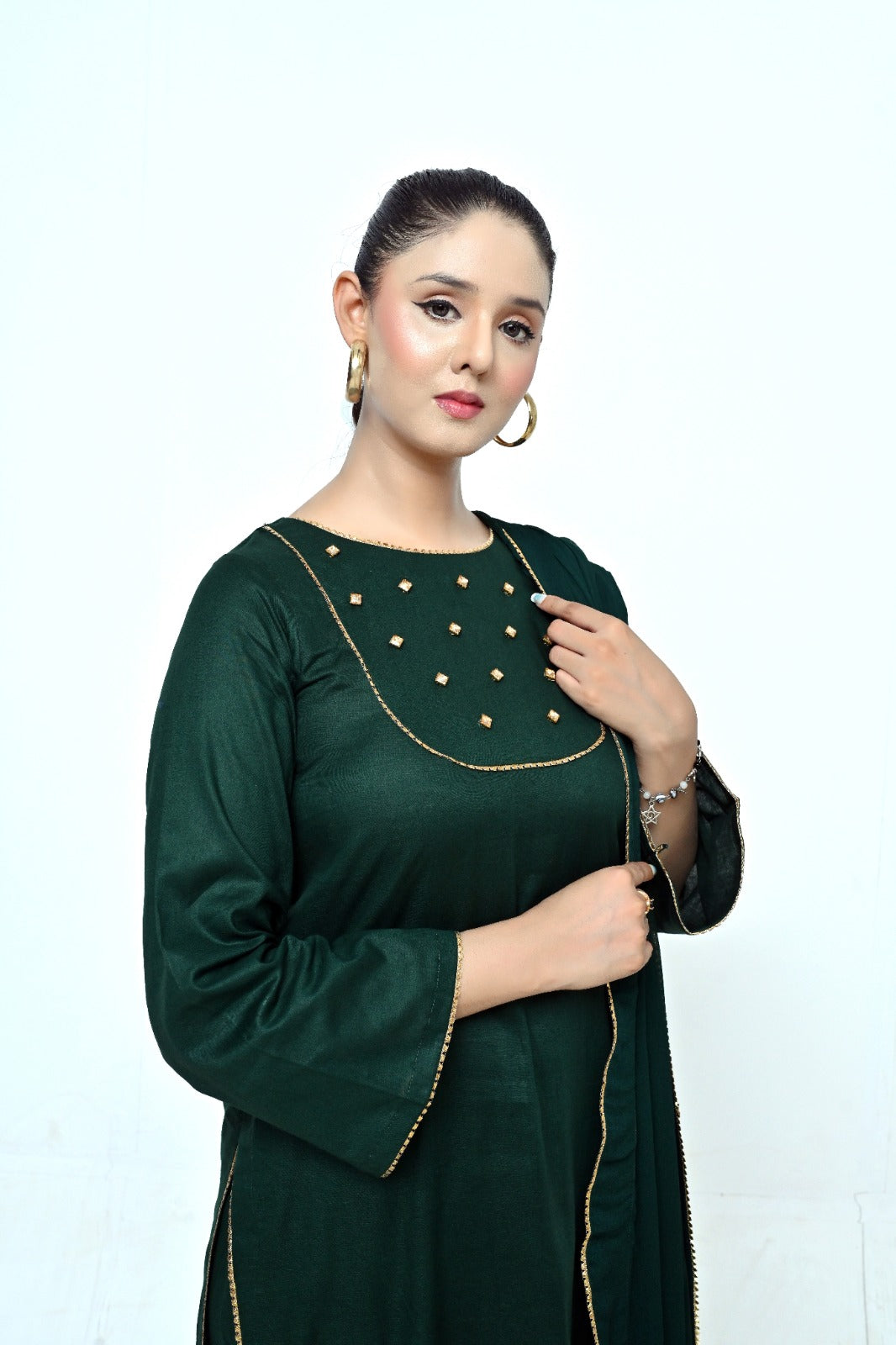 3 Piece Lawn-Cotton (Mint Muse)