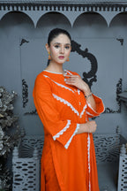 3 Piece Lawn-Cotton (Orange Bloom)