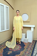 3 Piece Lawn-Cotton (Yellow Glow)