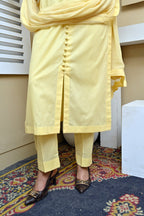 3 Piece Lawn-Cotton (Yellow Glow)