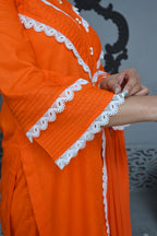 3 Piece Lawn-Cotton (Orange Bloom)